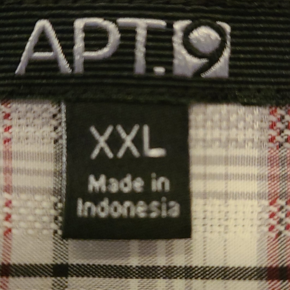 Apt. 9 Plade red&white button up shirt XXL - Picture 5 of 9